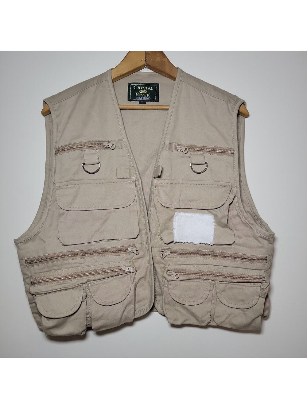 Crystal River Mens Fly Fishing Vest Khaki Tan 17-Pocket Size Medium Gift For Him
